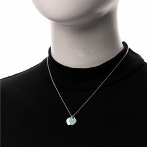 Tiffany & Co. Silver Necklace with Mint Heart Charm